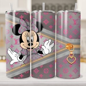 Luxury Pink & Grey leather Purse 20oz. Tumbler