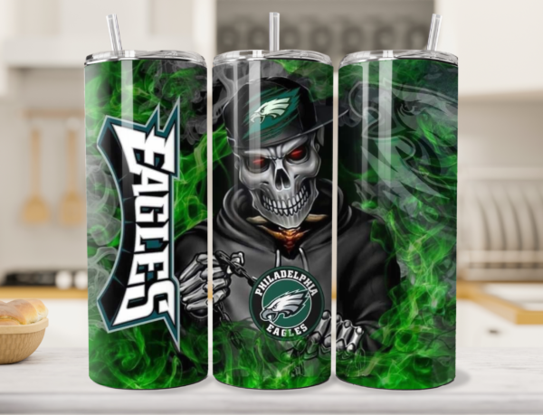 Eagles Green Flames 20oz. Tumbler