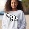 Maui Strong Blk & Wht | White Premium Crewneck Sweatshirt