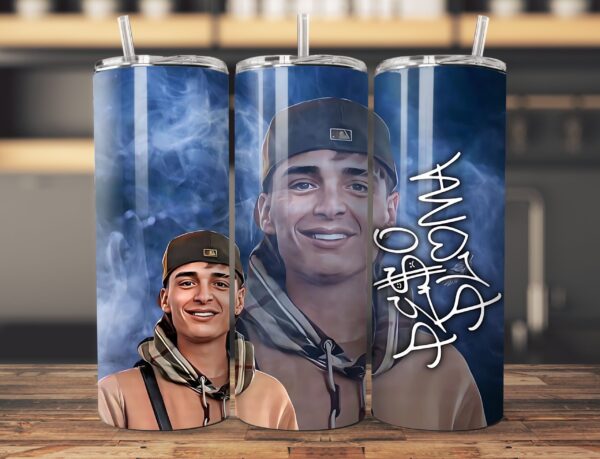 Peso Pluma Collage Blue | 20oz. Skinny Tumbler