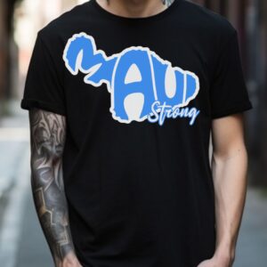Maui Strong Blue & White | Black Premium T-Shirt