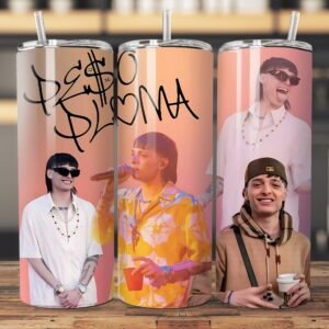 Peso Pluma Collage Pink | 20oz. Skinny Tumbler