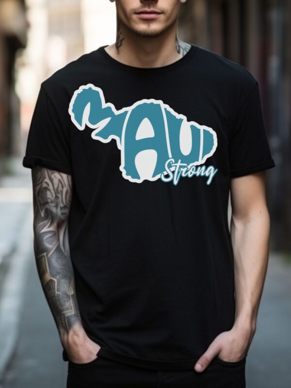 Maui Strong Teal & White | Black Premium T-Shirt