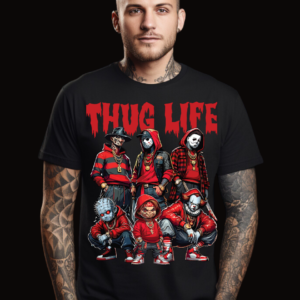 Thug Life Horror Characters | Black Premium T-Shirt