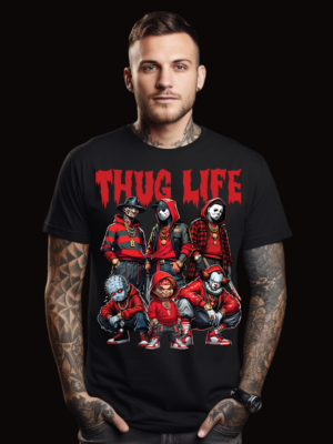 Thug Life Horror Characters | Black Premium T-Shirt
