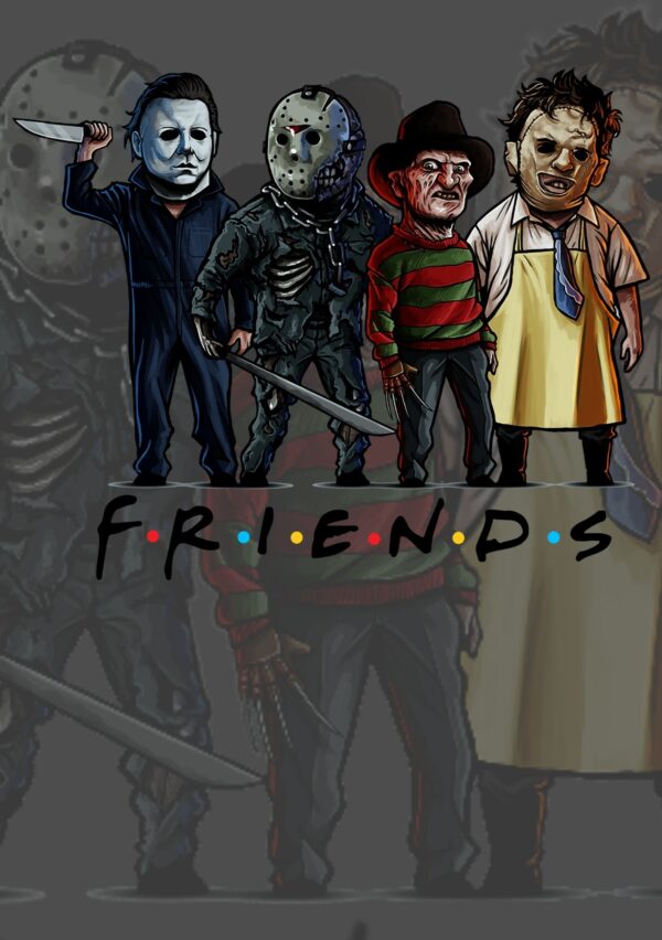 Friends Jason, Michael, Leather Face, Freddy DTF Sheet | Ready To Press