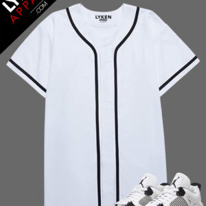 White on Black Premium Baseball Jersey | Customizable
