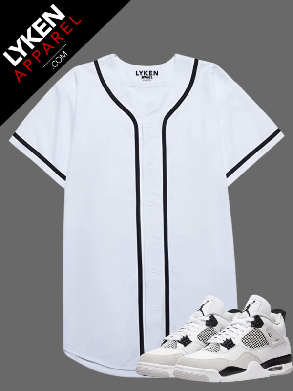 White on Black Premium Baseball Jersey | Customizable