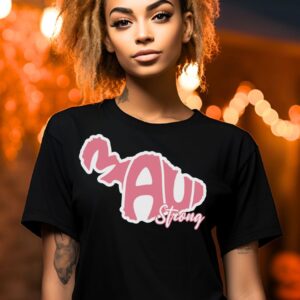 Maui Strong Pink & White | Black Premium T-Shirt
