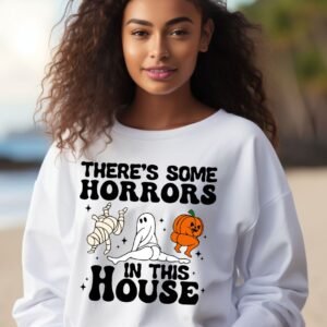 There's Some Horrors In This House | White Premium Crewneck Sweatshirt