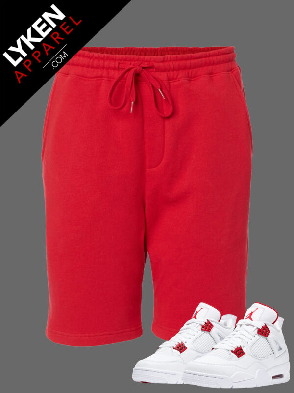 Red Premium Fleece Shorts | Customizable