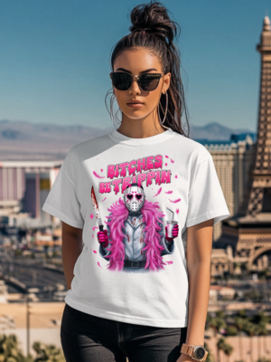 Bitches Be Trippin Pink | White Premium T-Shirt