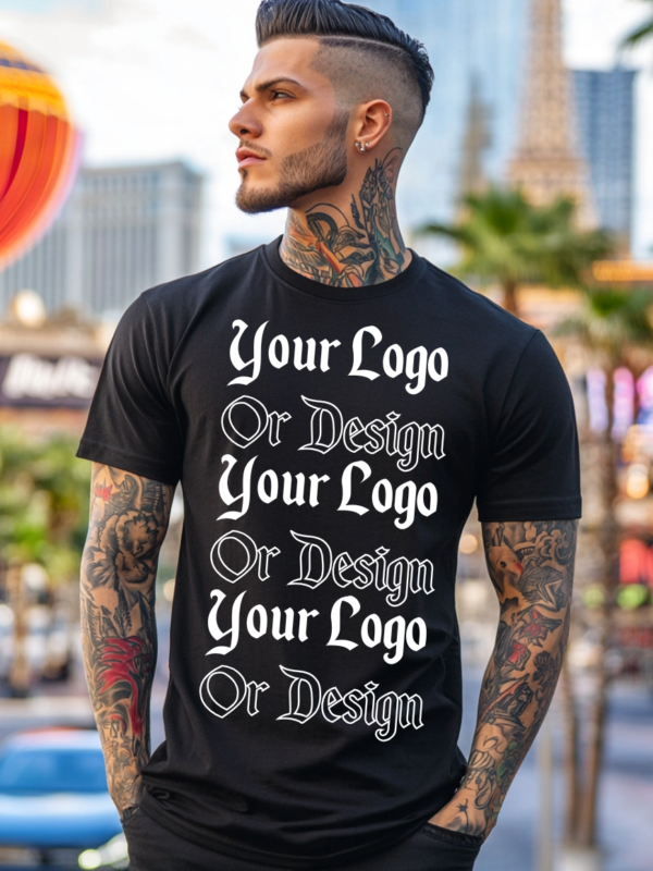 DTG Printed Black T-Shirt in Las Vegas | Lucid Printz