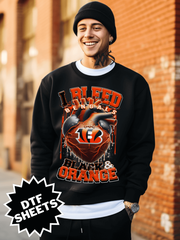 Football DTF Transfer - Black & Orange Colors | Ready To Press
