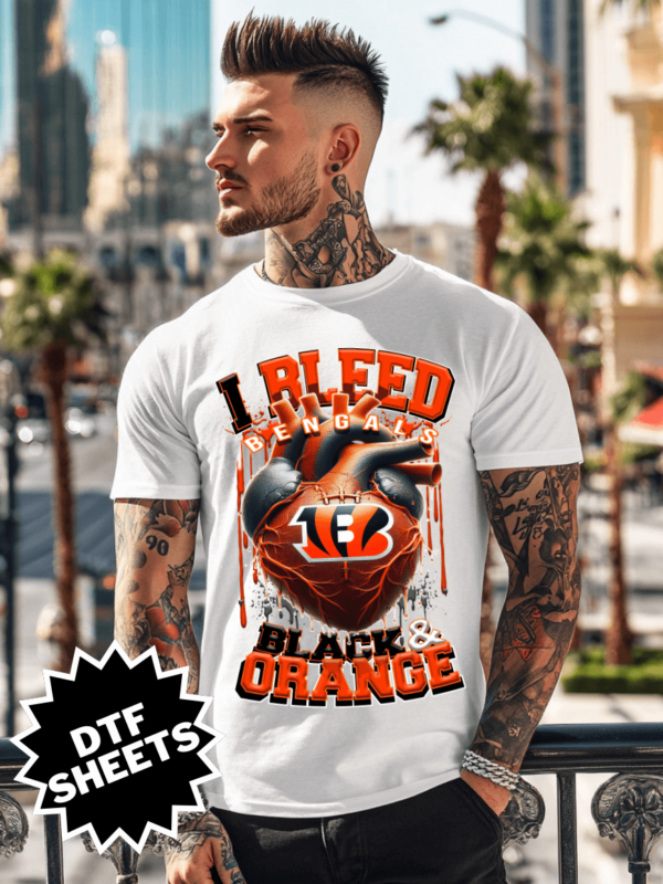 Football DTF Transfer - Black & Orange Colors | Ready To Press
