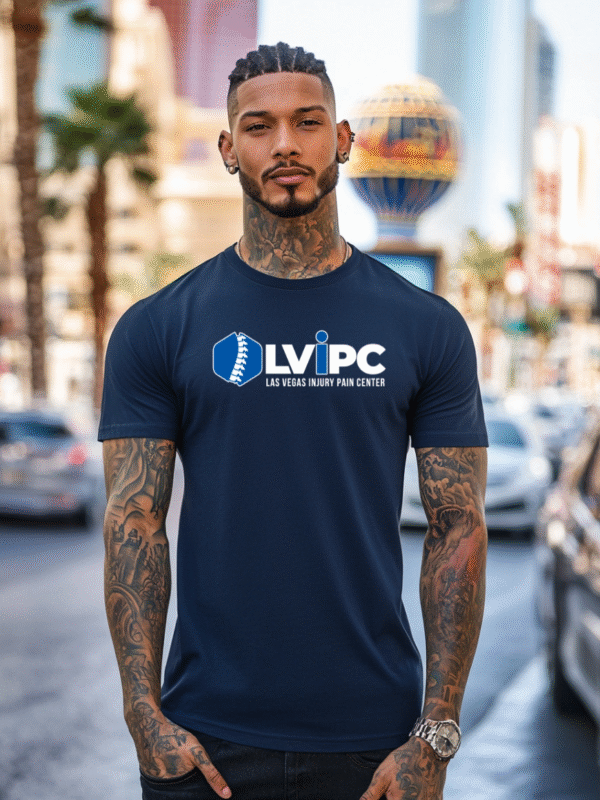 Navy Men's T-Shirt | Full Front Logo