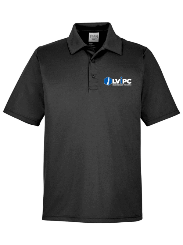Black Dry Fit Men's Polo Top | Left Chest Logo
