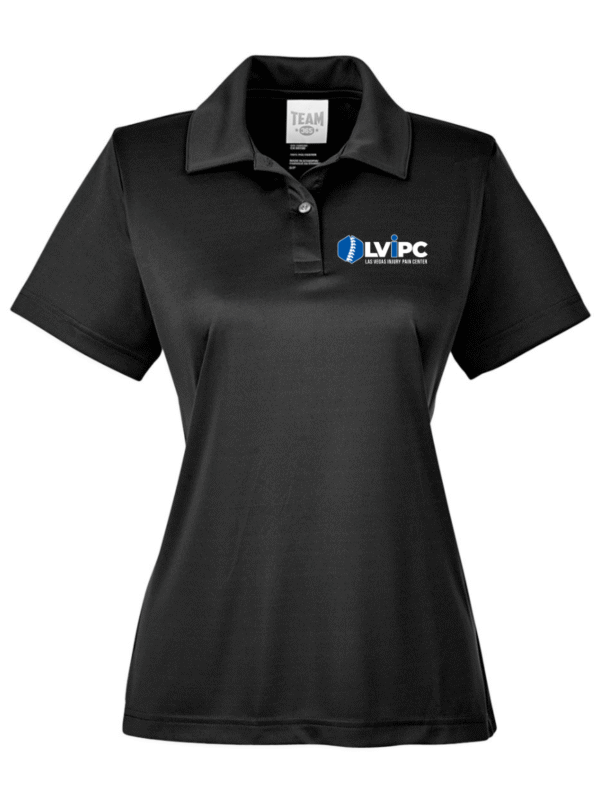 Black Dry Fit Women's Polo Top | Left Chest Logo