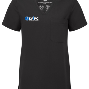 Black Womens Scrub Top | Right Chest Logo