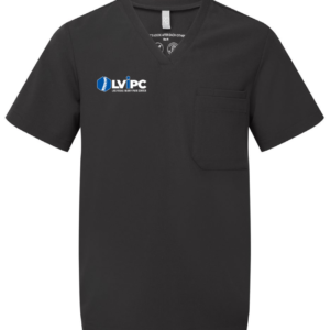Black Mens Scrub Top | Right Chest Logo