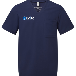 Navy Mens Scrub Top | Right Chest Logo