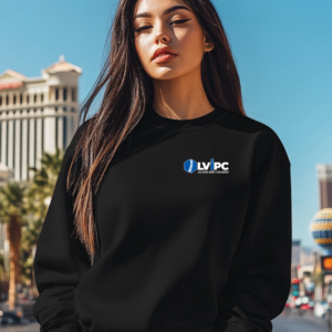 Black Unisex Crew Neck Sweater | Left Chest Logo