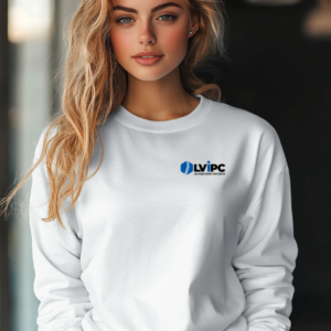 White Unisex Crew Neck Sweater | Left Chest Logo