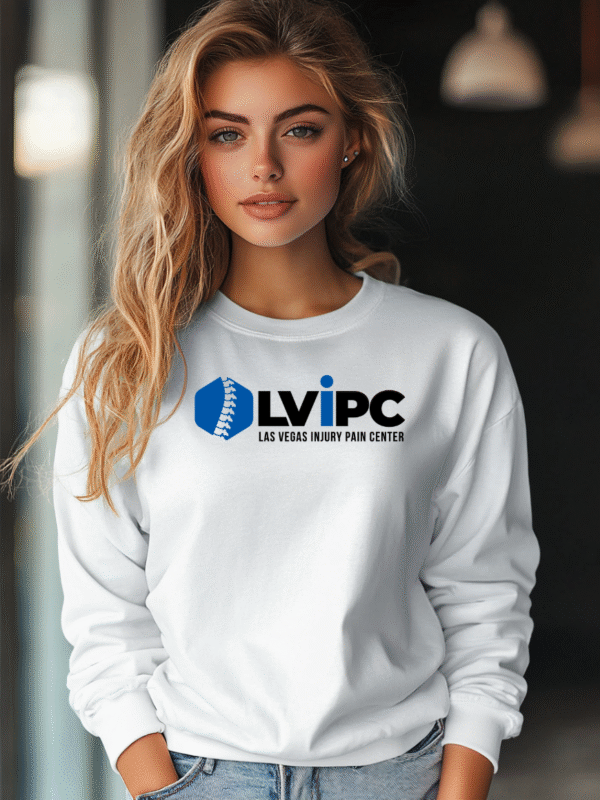 White Unisex Crew Neck Sweater | Full Front Logo