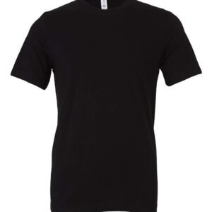 BELLA+CANVAS 3001 black jersey tee front view, S&S Activewear