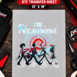 Nightmare Before Christmas Character Group 13x19 inch ready to press DTF transfer sheet mockup