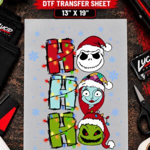Nightmare Before Christmas Jack Sally Boogie 13x19 inch ready to press DTF transfer sheet mockup