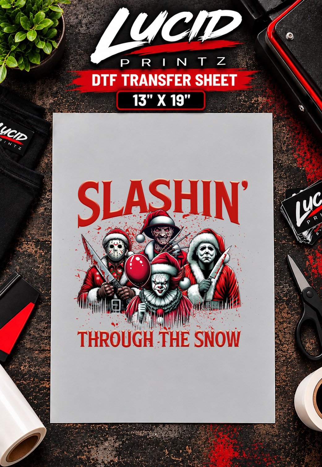 slashin-through-the-snow-red-horror-villains-dtf-transfer-sheet-13x19-mockup Slashin Through The Snow Red Horror Villains 13x19 inch ready to press DTF transfer sheet mockup